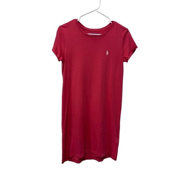 Polo Ralph Lauren Pink Salmon Short Sleeve Shirt Mini Dress Spring size S Casual - Picture 1 of 12